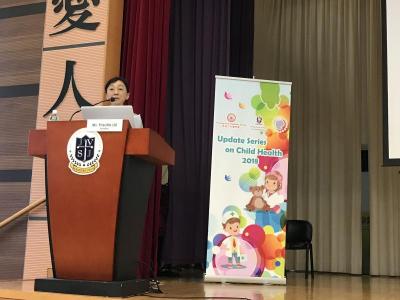 Session I 1st speaker Mrs. Priscilla Lui deliver a lecture on Child Abuse